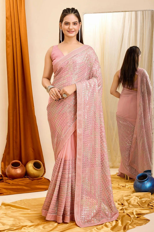 Pink Colour Georgette Saree SD1110422