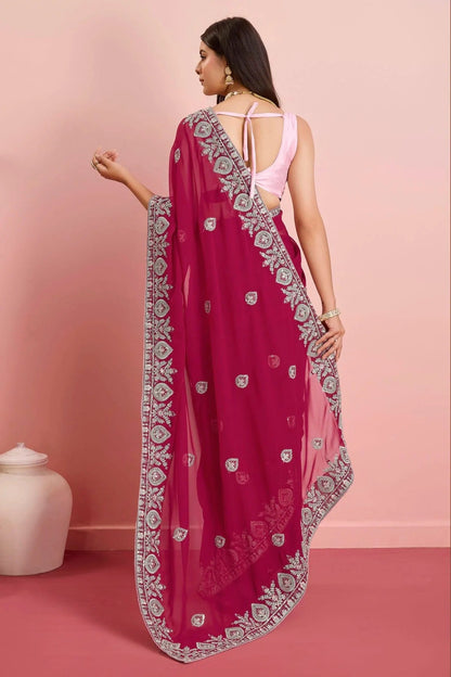 Pink Colour Georgette Saree SD1110469 A