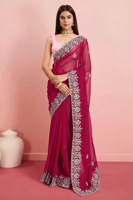 Pink Colour Georgette Saree SD1110469
