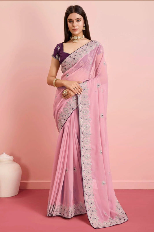 Pink Colour Georgette Saree SD1110471