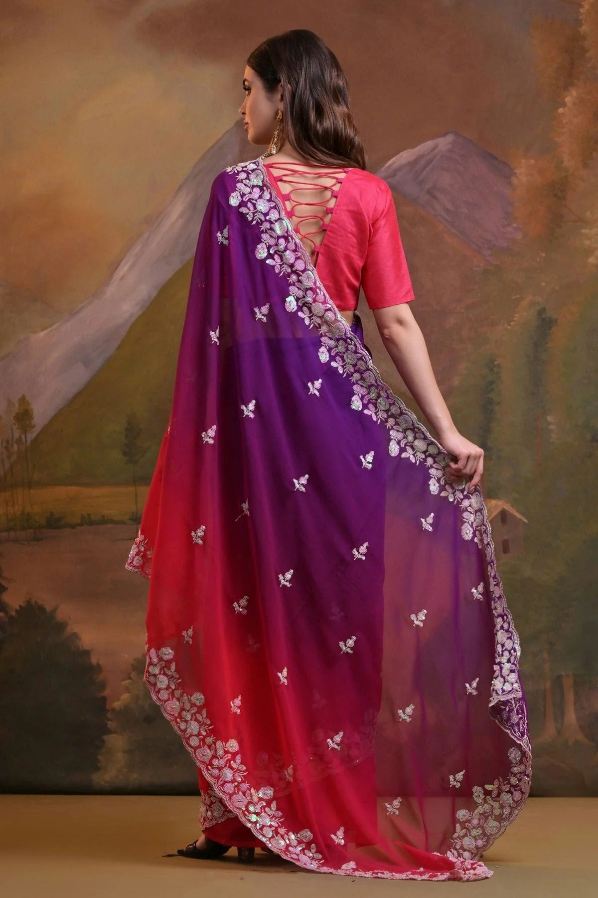 Pink Colour Georgette Saree SD1110514 A