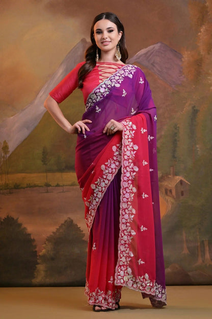 Pink Colour Georgette Saree SD1110514