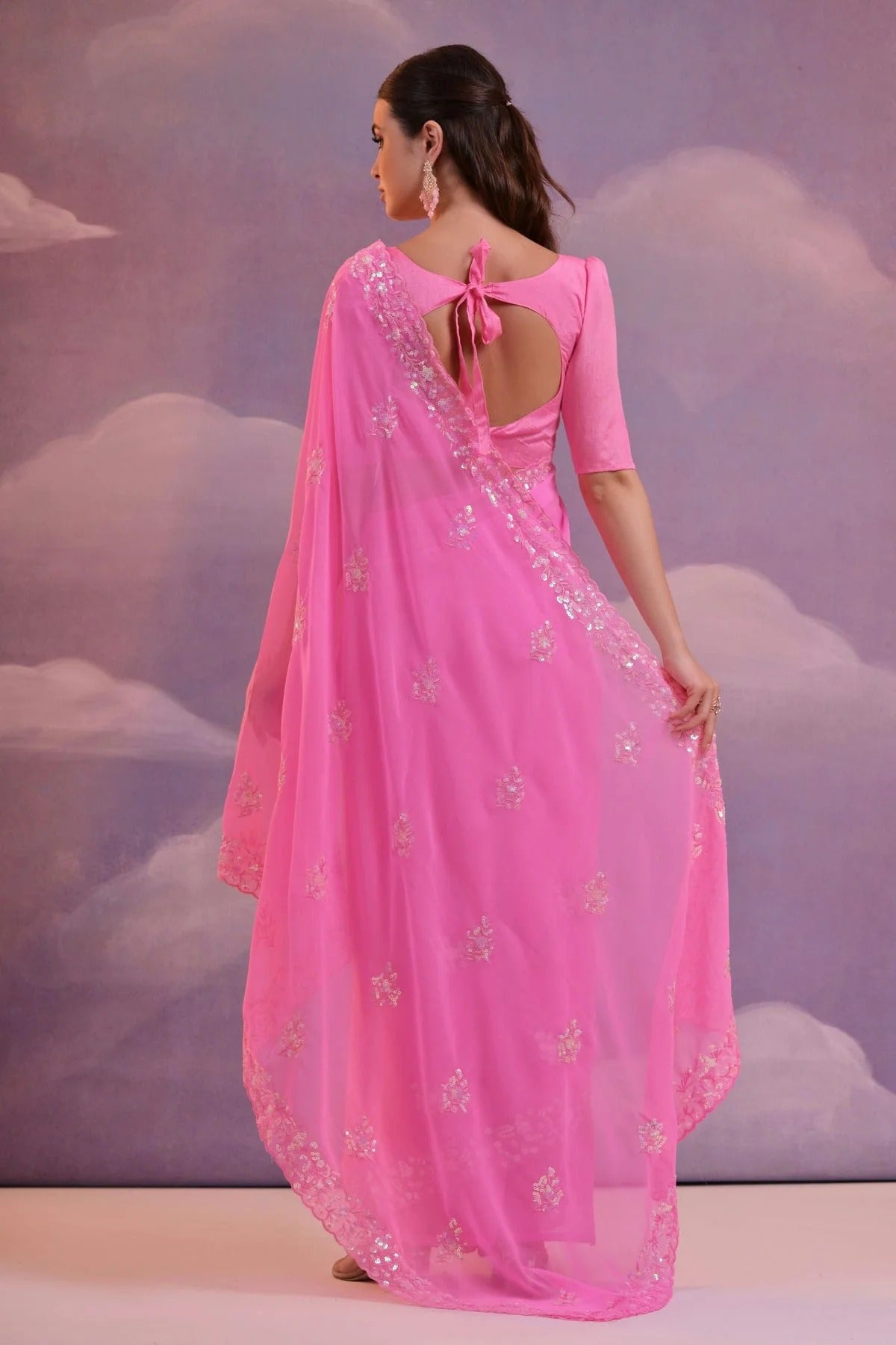 Pink Colour Georgette Saree SD1110519 A