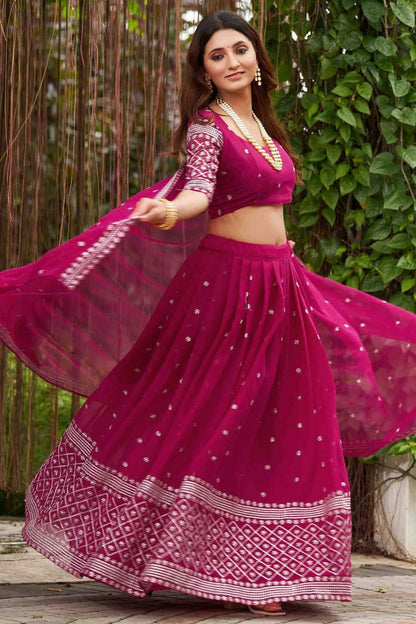 Pink Colour Georgette Semi Stitched Lehenga Choli LC1170063 A