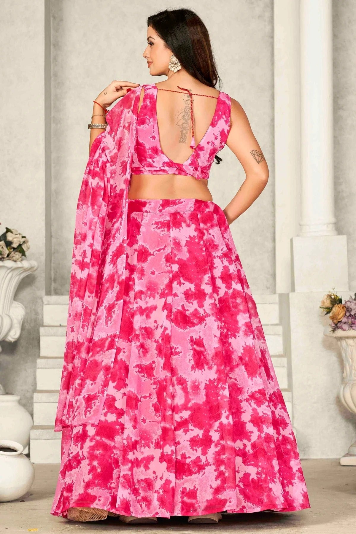 Pink Colour Georgette Semi Stitched Lehenga Choli LC1170073 A