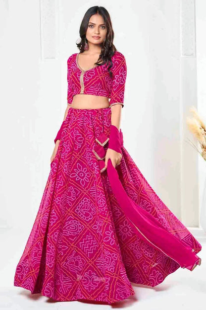 Pink Colour Georgette Semi Stitched Lehenga Choli LC1170090 A