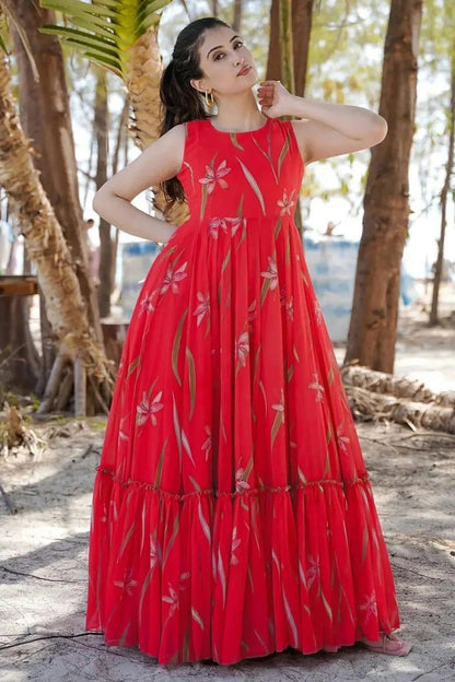 Pink Colour Georgette Stitched Gown GW1112310