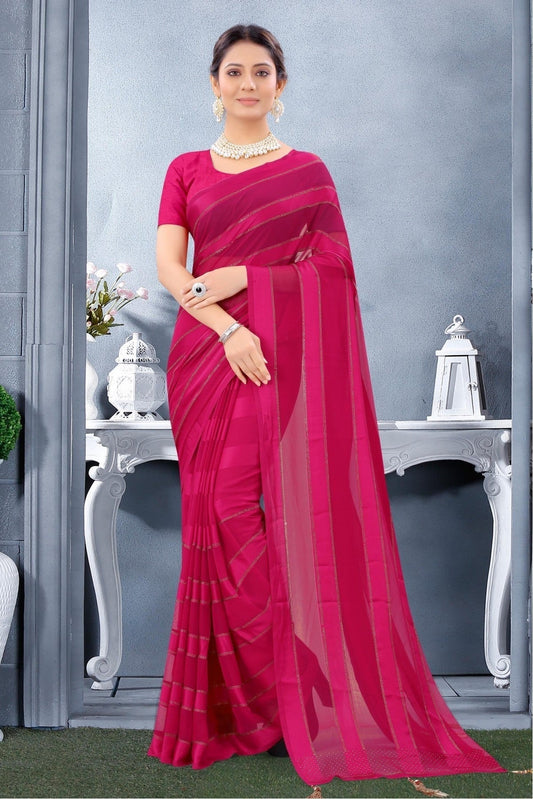 Pink Colour Georgette Swarovski Work Saree SD1120201