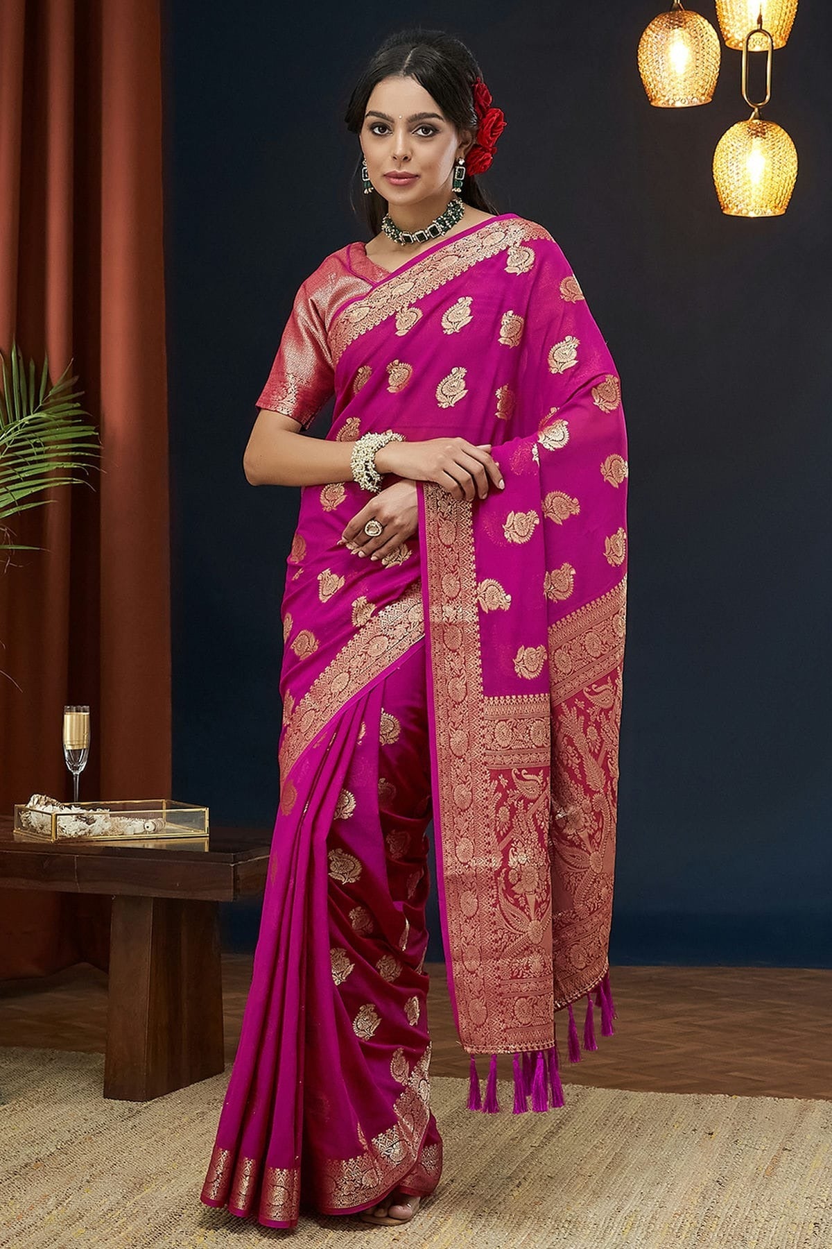 Pink Colour Georgette Traditional Saree SD1112129