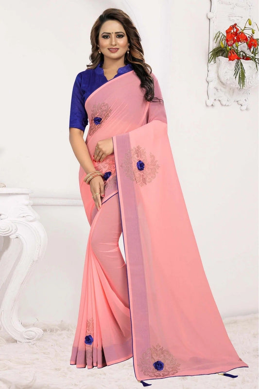 Pink Colour Georgette Traditional Saree SD1120553