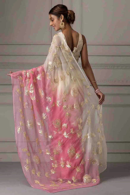 Pink Colour Gota Patti Work Organza Designer Saree SD1113397 A
