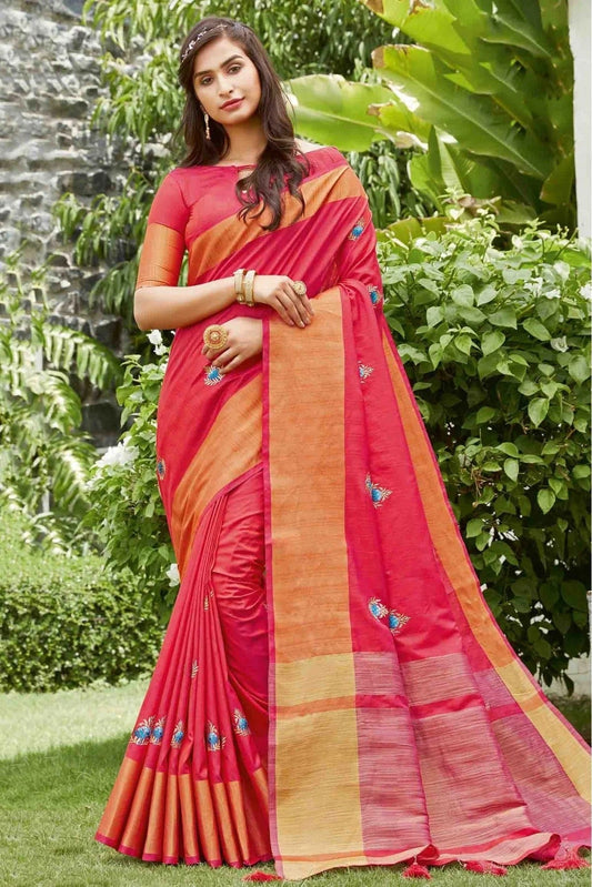 Pink Colour Handloom Silk Traditional Saree SD1100007