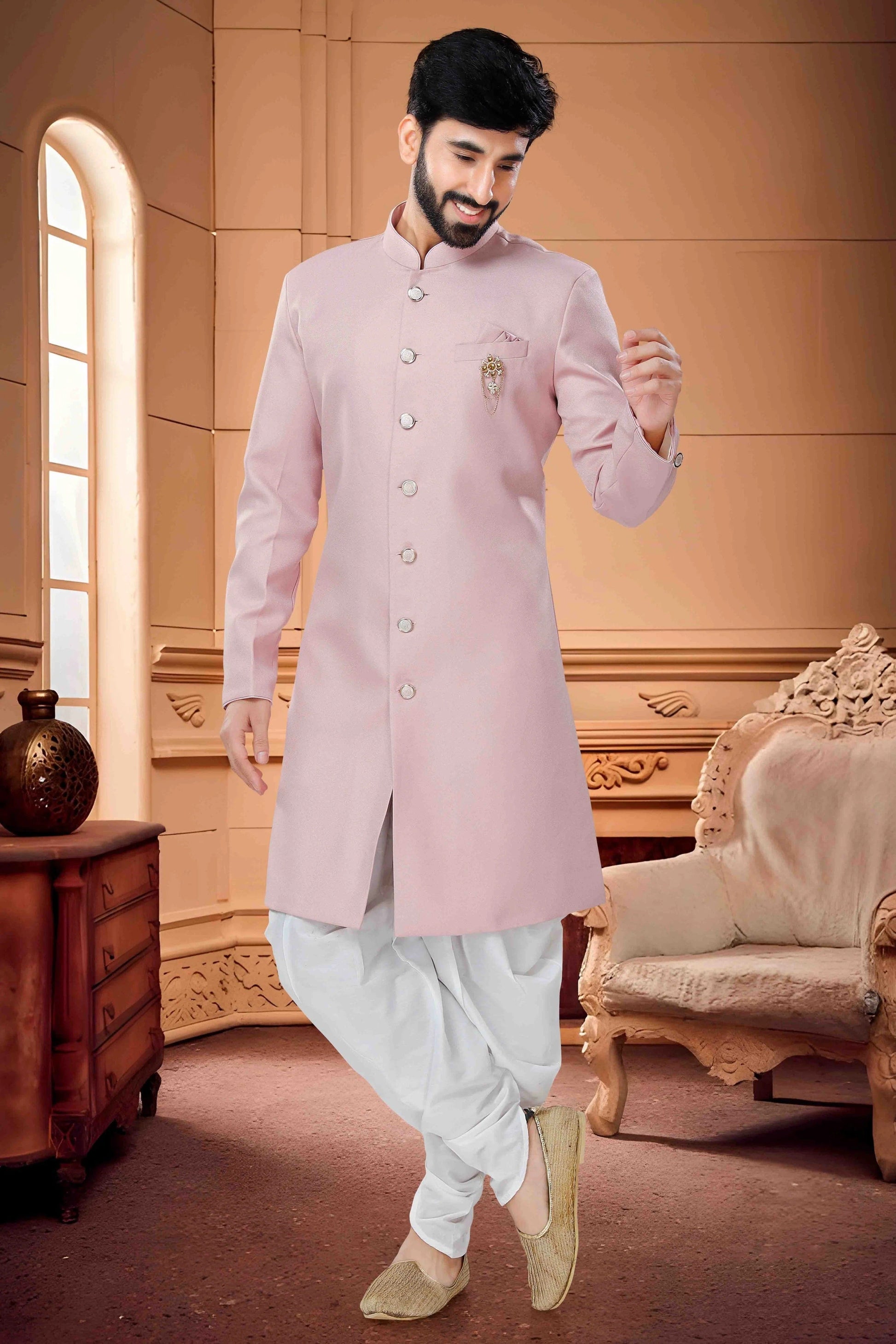 Pink Colour Indo Western In Terry Rayon Fabric SH1130133