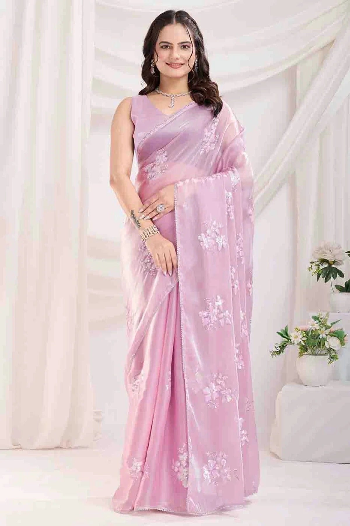 Pink Colour Jimmi Choo Designer Saree SD1112843