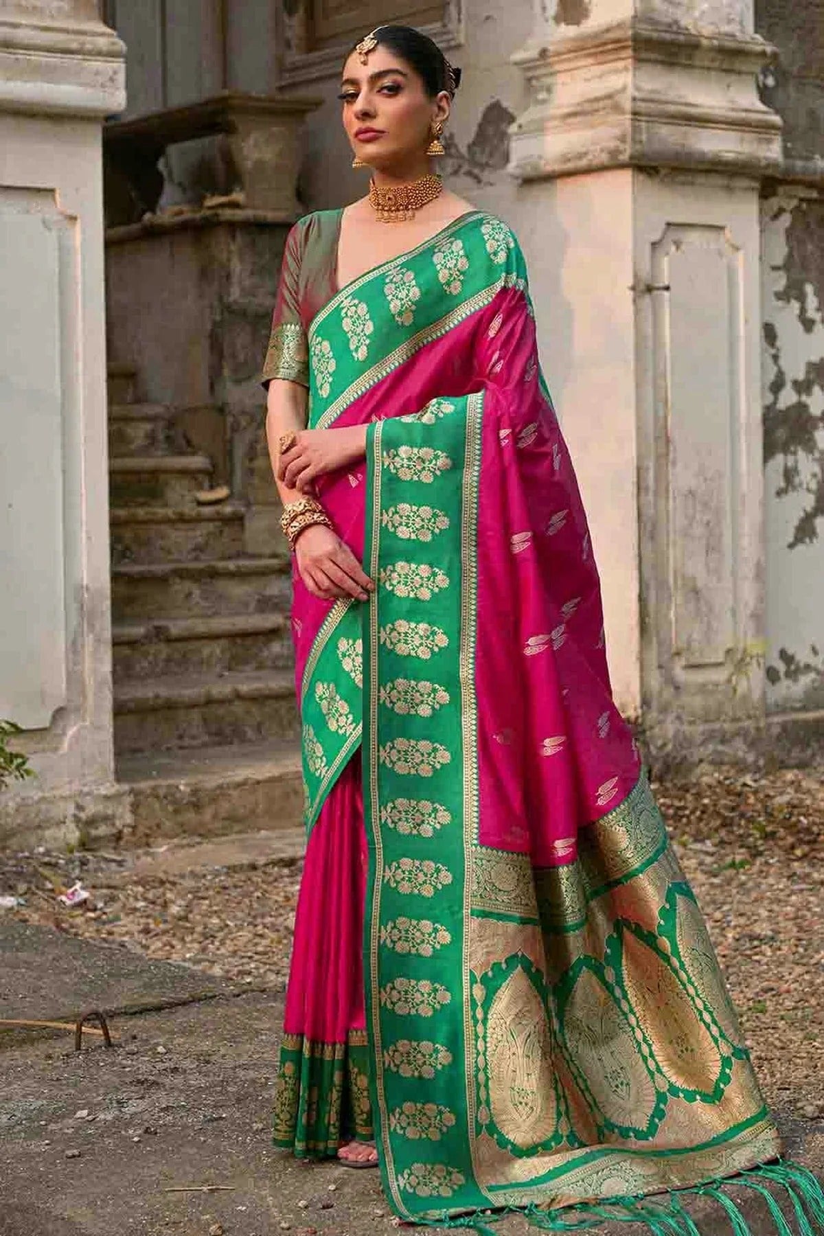 Pink Colour Kanchi Silk Traditional Saree SD1260055 A