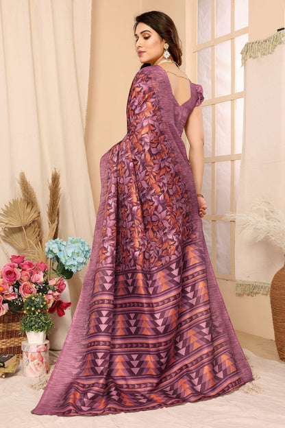 Pink Colour Khadi Printed Saree SD1180099 A