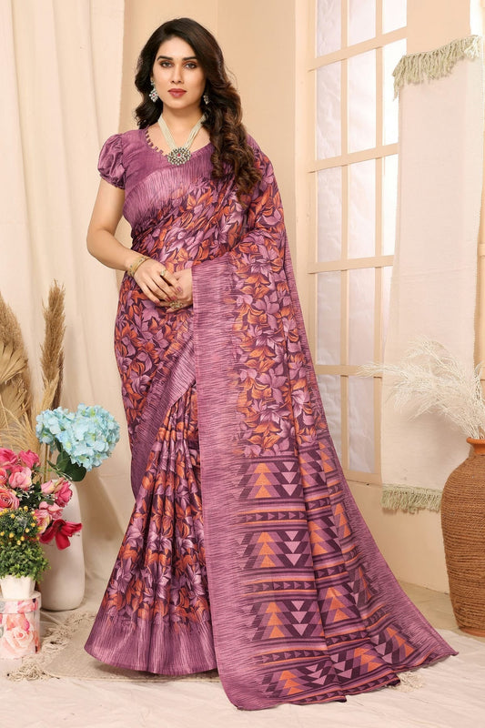 Pink Colour Khadi Printed Saree SD1180099