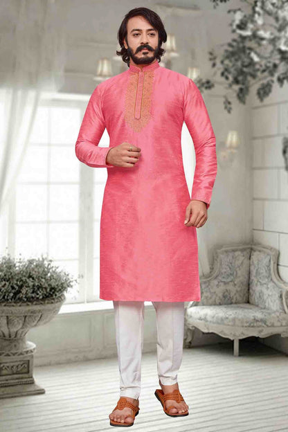 Pink Colour Kurta Pajama In Art Silk KP1210090