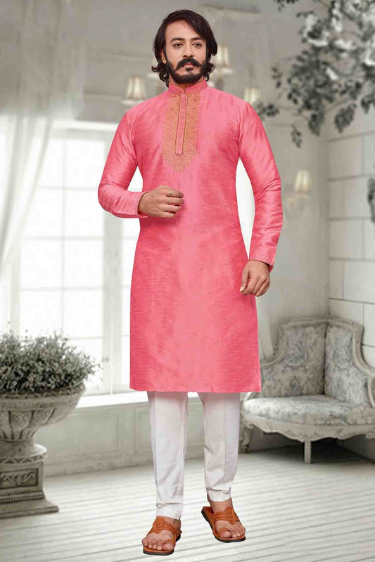 Pink Colour Kurta Pajama In Art Silk KP1210090