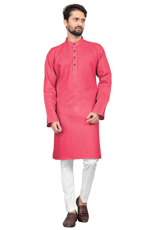 Pink Colour Kurta Pajama In Cotton KP1210207