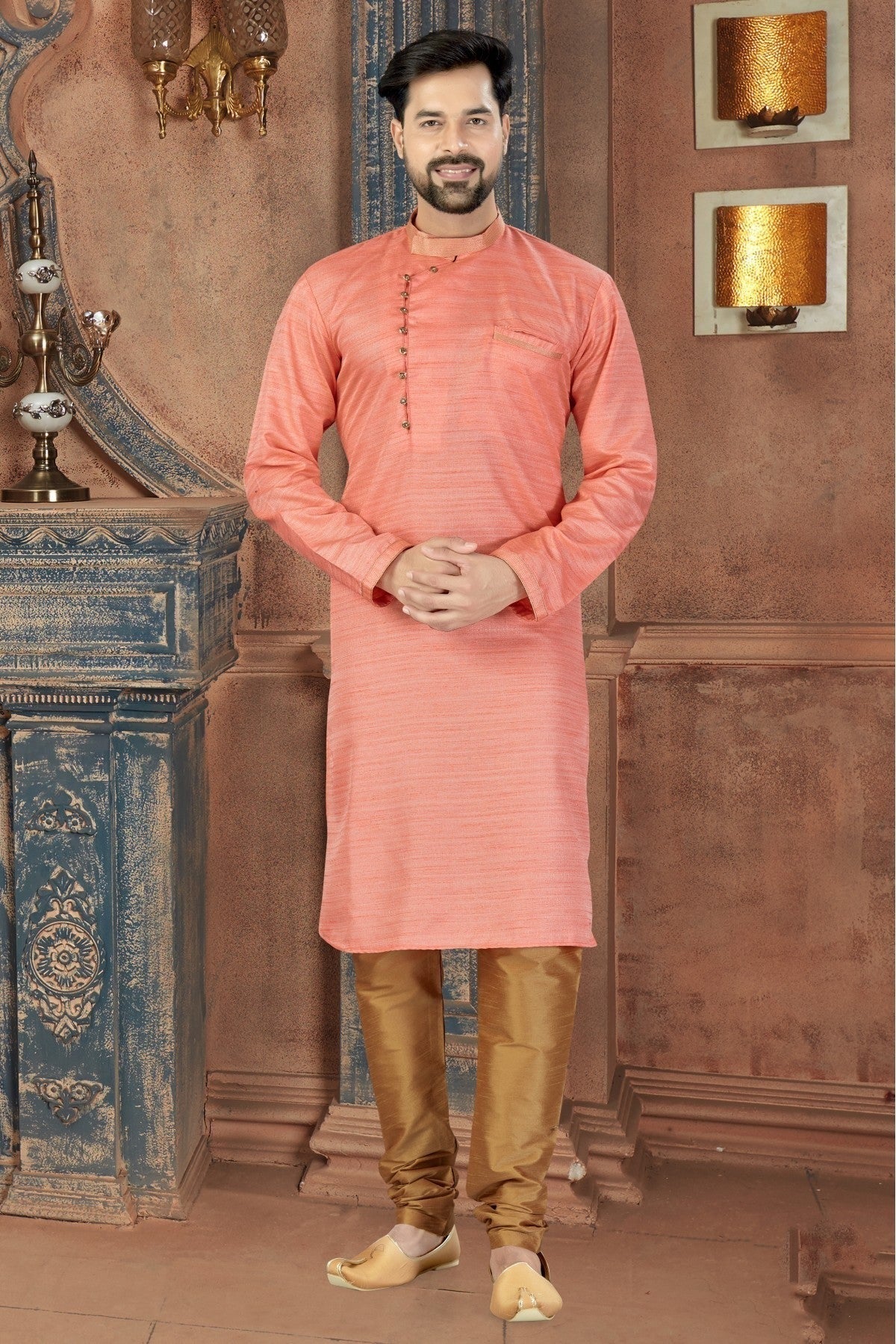 Pink Colour Kurta Pajama In Silk Fabric KP1040084