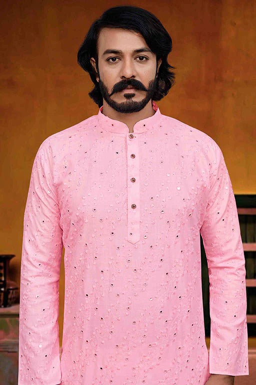 Pink Colour Kurta Pajama In Silk KP1210226 A