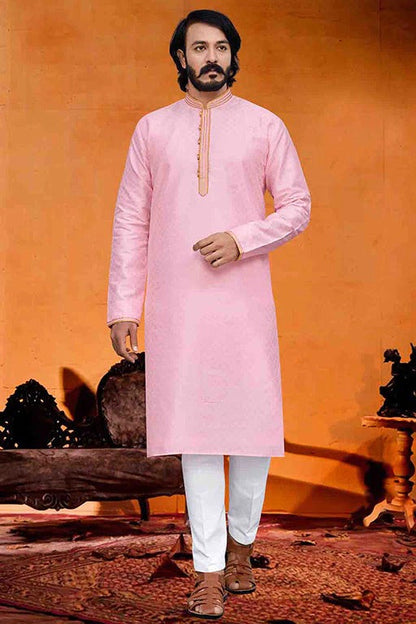 Pink Colour Kurta Pajama In Silk KP1210236