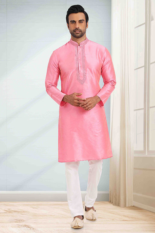 Pink Colour Kurta Pajama In Silk KP1210250