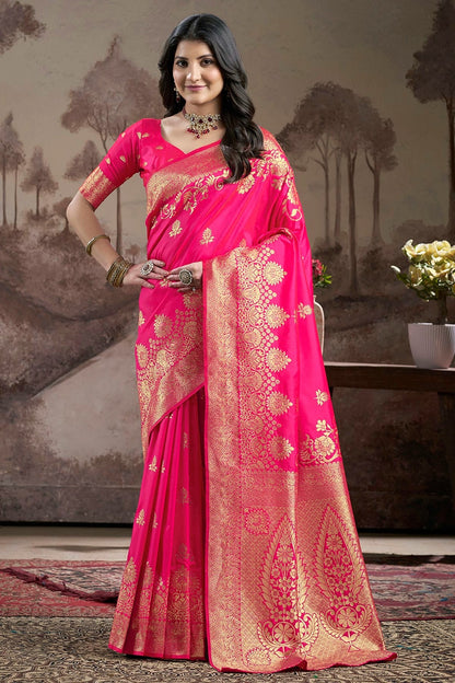 Pink Colour Lichi Silk Traditional Saree SD1112202