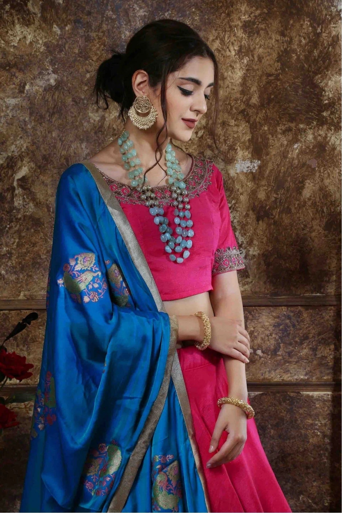 Pink Colour Mastani Silk Embroidery Lehenga Choli LC1150010 B