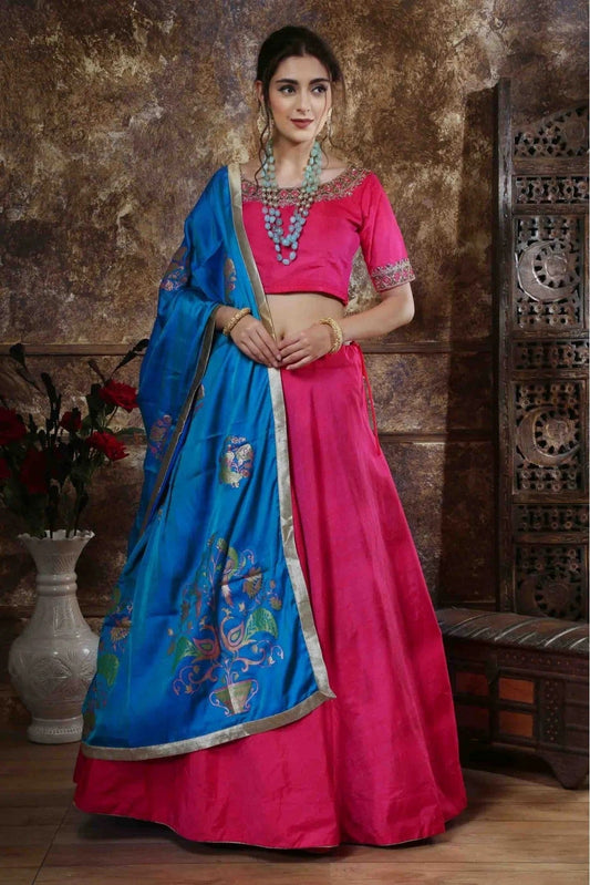 Pink Colour Mastani Silk Embroidery Lehenga Choli LC1150010