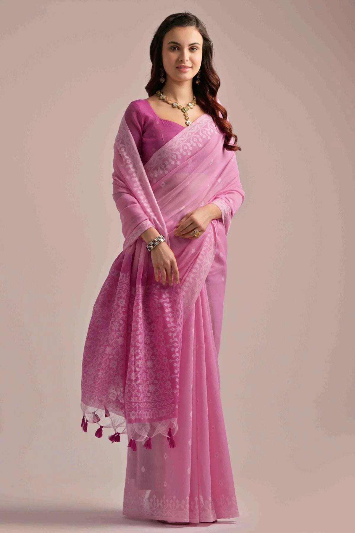 Pink Colour Muga Cotton Traditional Saree SD1260096 A