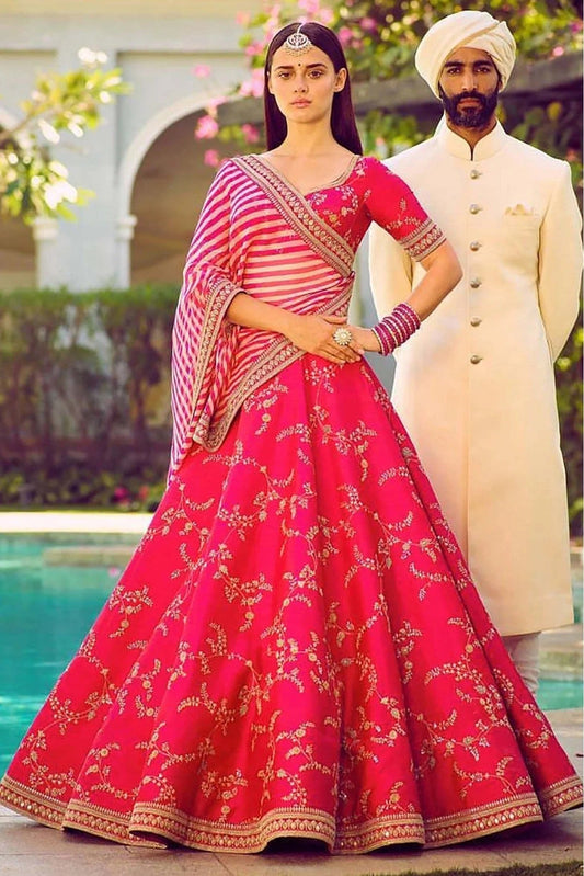 Pink Colour Mulberry Silk Lehenga Choli LC1010056