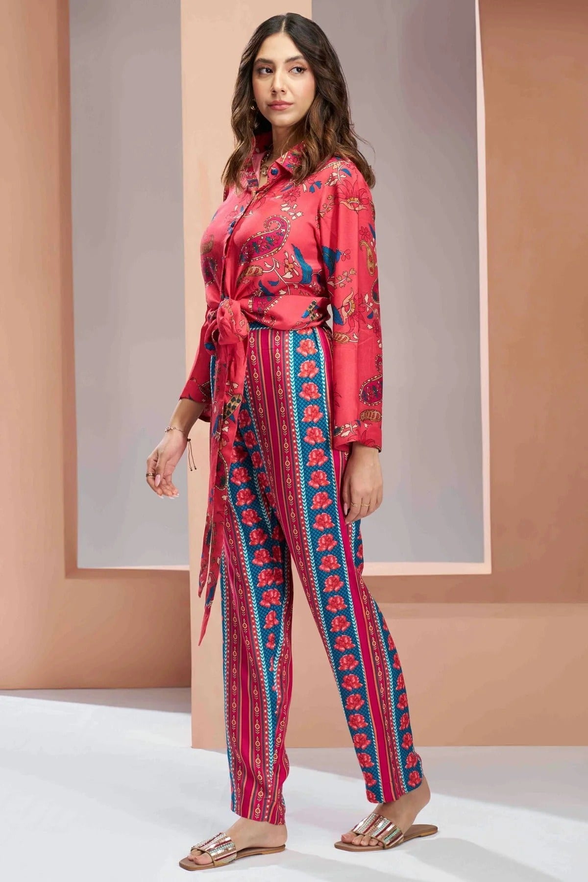 Pink Colour Muslin Silk Co Ord Suit TP1080965 A