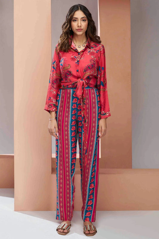 Pink Colour Muslin Silk Co Ord Suit TP1080965