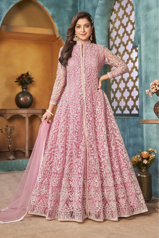 Pink Colour Net Anarkali Suit SM1050151