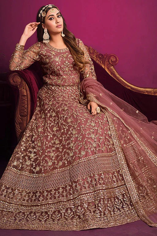 Pink Colour Net Anarkali Suit SM1050353 B