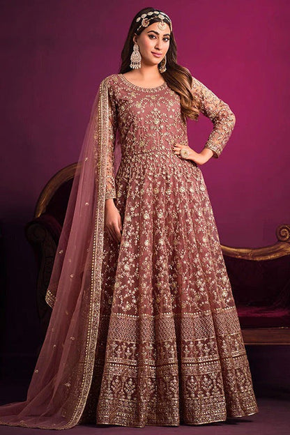 Pink Colour Net Anarkali Suit SM1050353