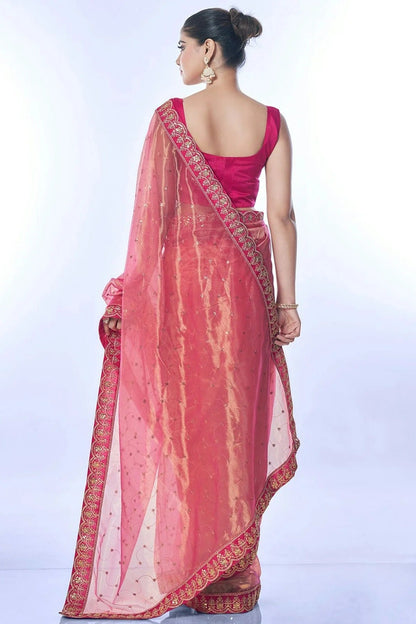 Pink Colour Net Designer Saree SD1111688 A