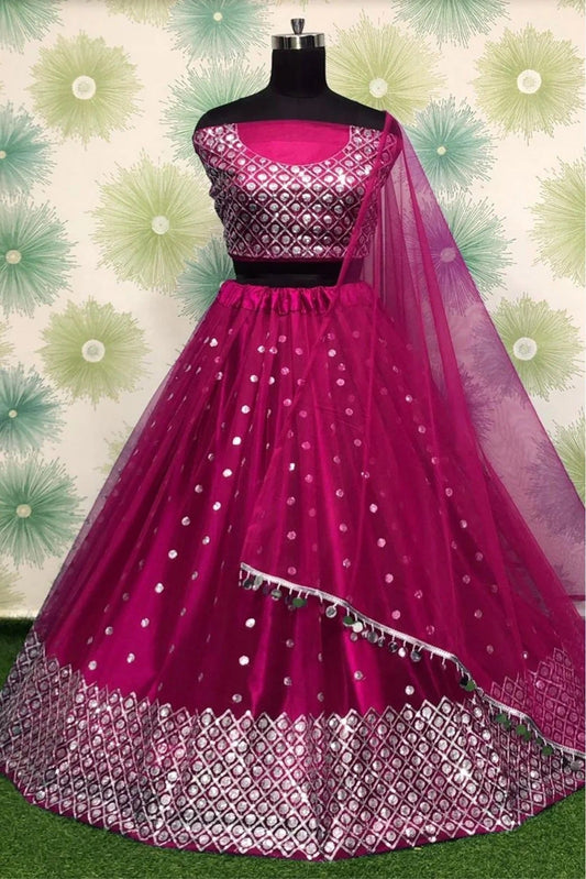 Pink Colour Net Lehenga Choli LC1020110