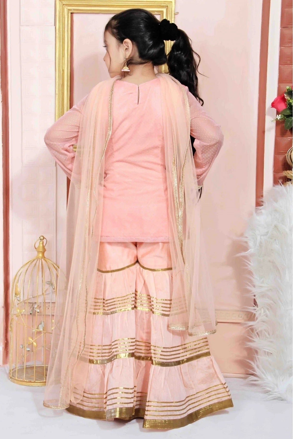 Pink Colour Net Party Wear Sharara Suit GW1070019 A