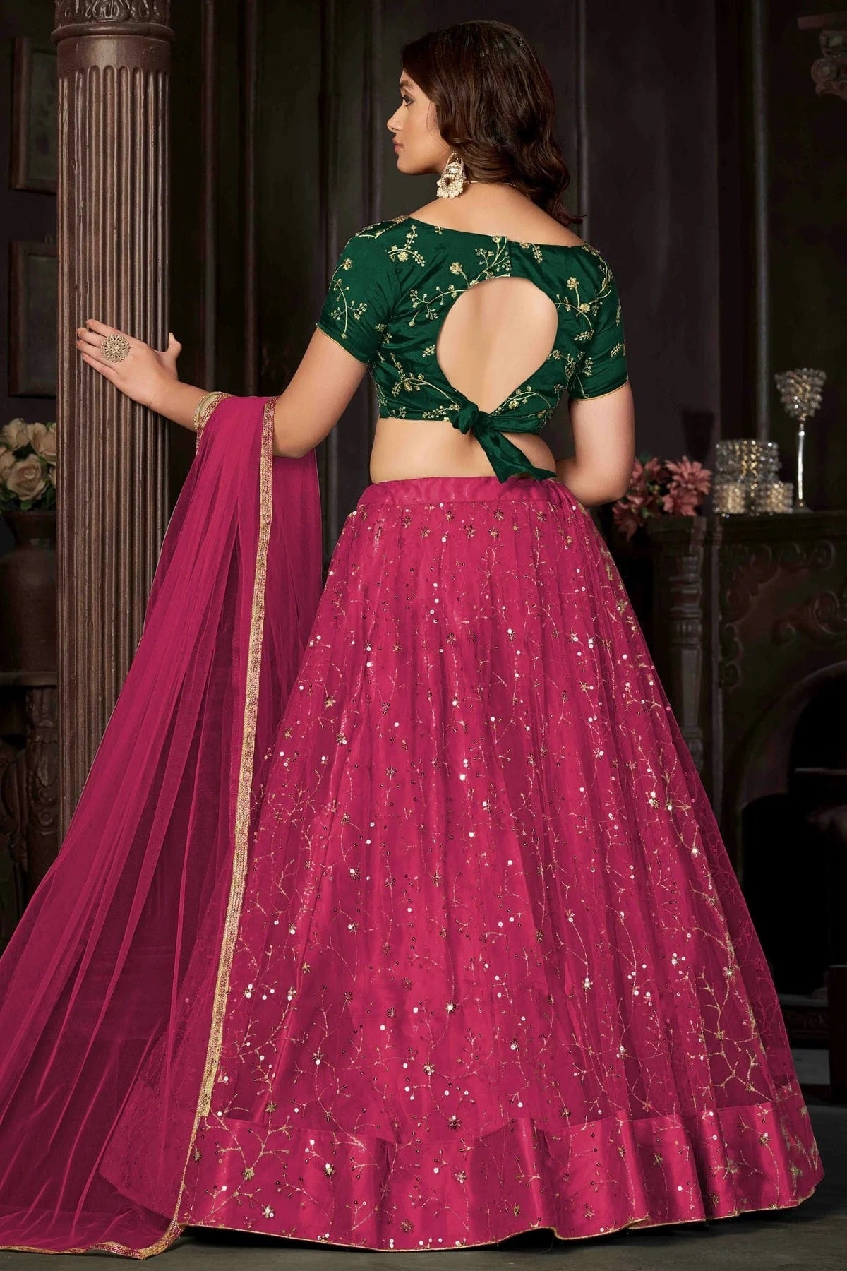 Pink Colour Net Semi Stitched Lehenga Choli LC1170054 B