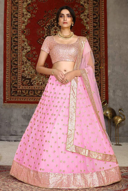 Pink Colour Net Sequence Lehenga Choli LC1150057