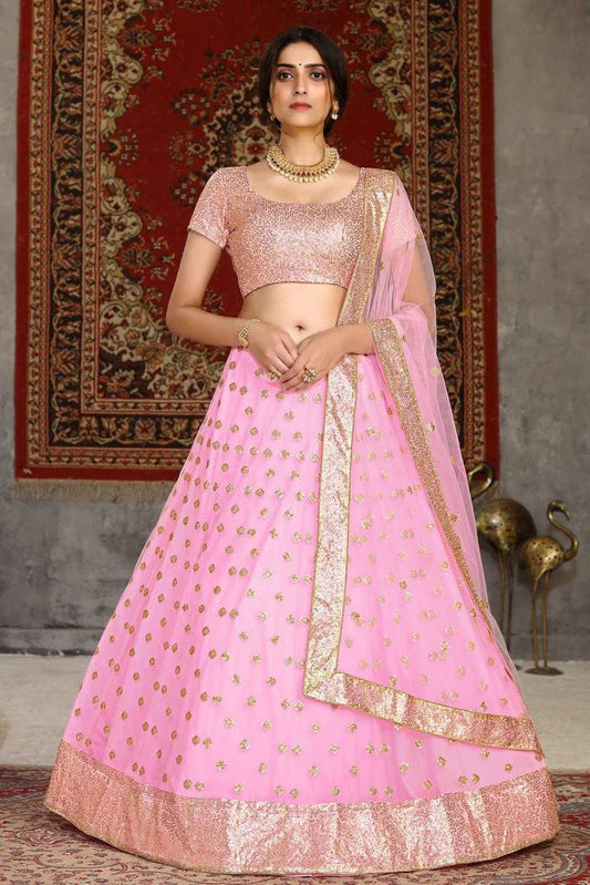 Pink Colour Net Sequence Lehenga Choli LC1150057