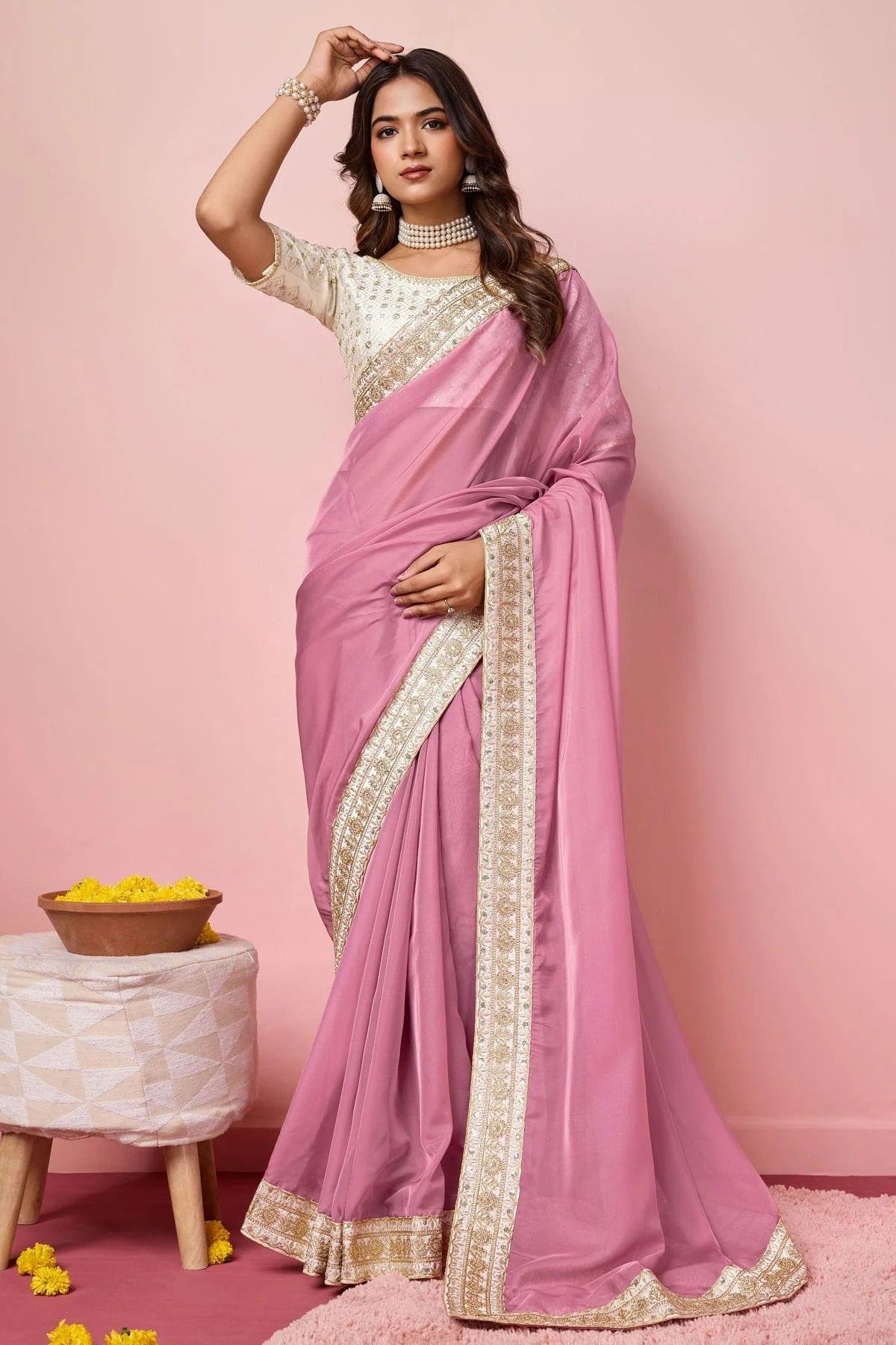 Pink Colour Organza Designer Saree SD1110949