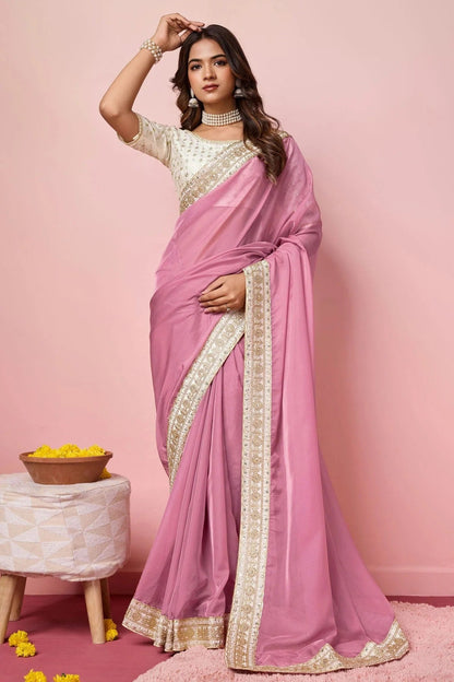 Pink Colour Organza Designer Saree SD1110949