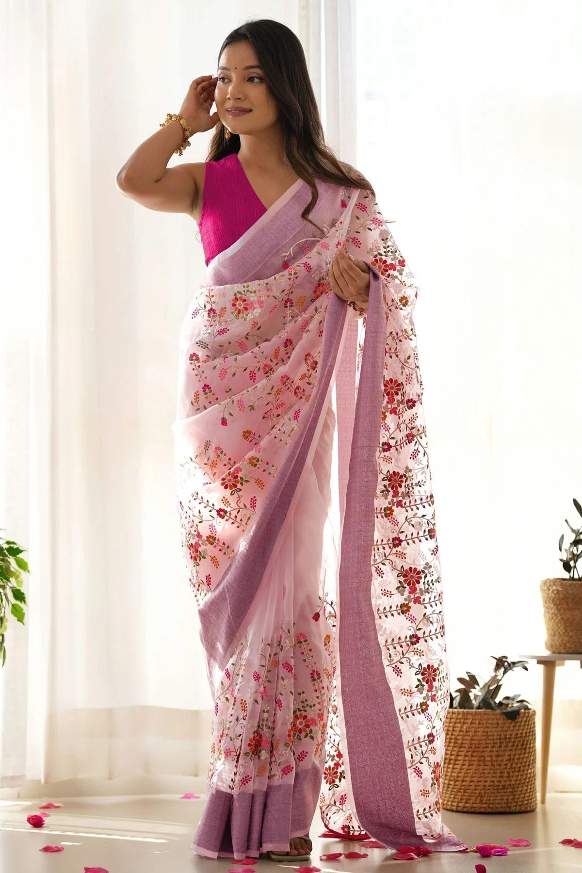 Pink Colour Organza Designer Saree SD1111860 A