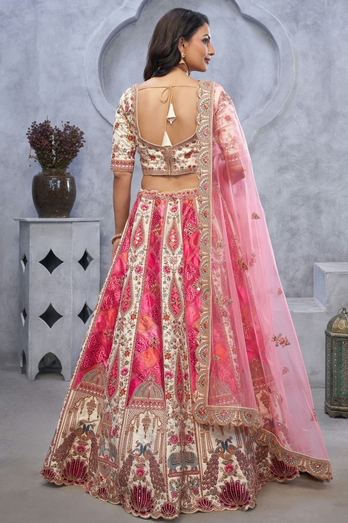 Pink Colour Organza Embroidery Lehenga Choli LC1111377 A