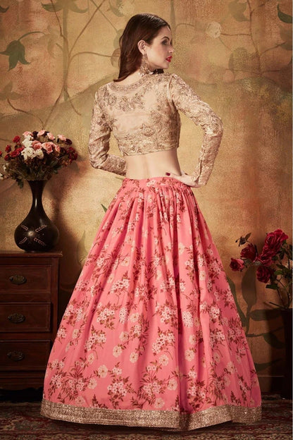 Pink Colour Organza Lehenga Choli LC1010080 C
