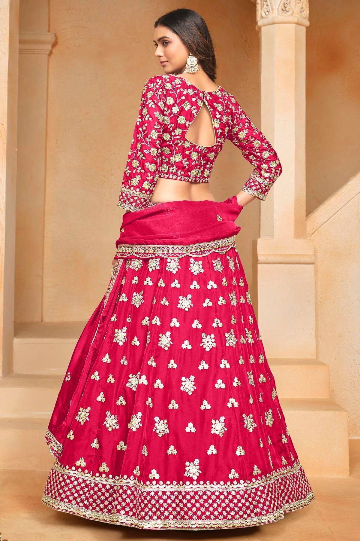 Pink Colour Organza Lehenga Choli LC1050640 A